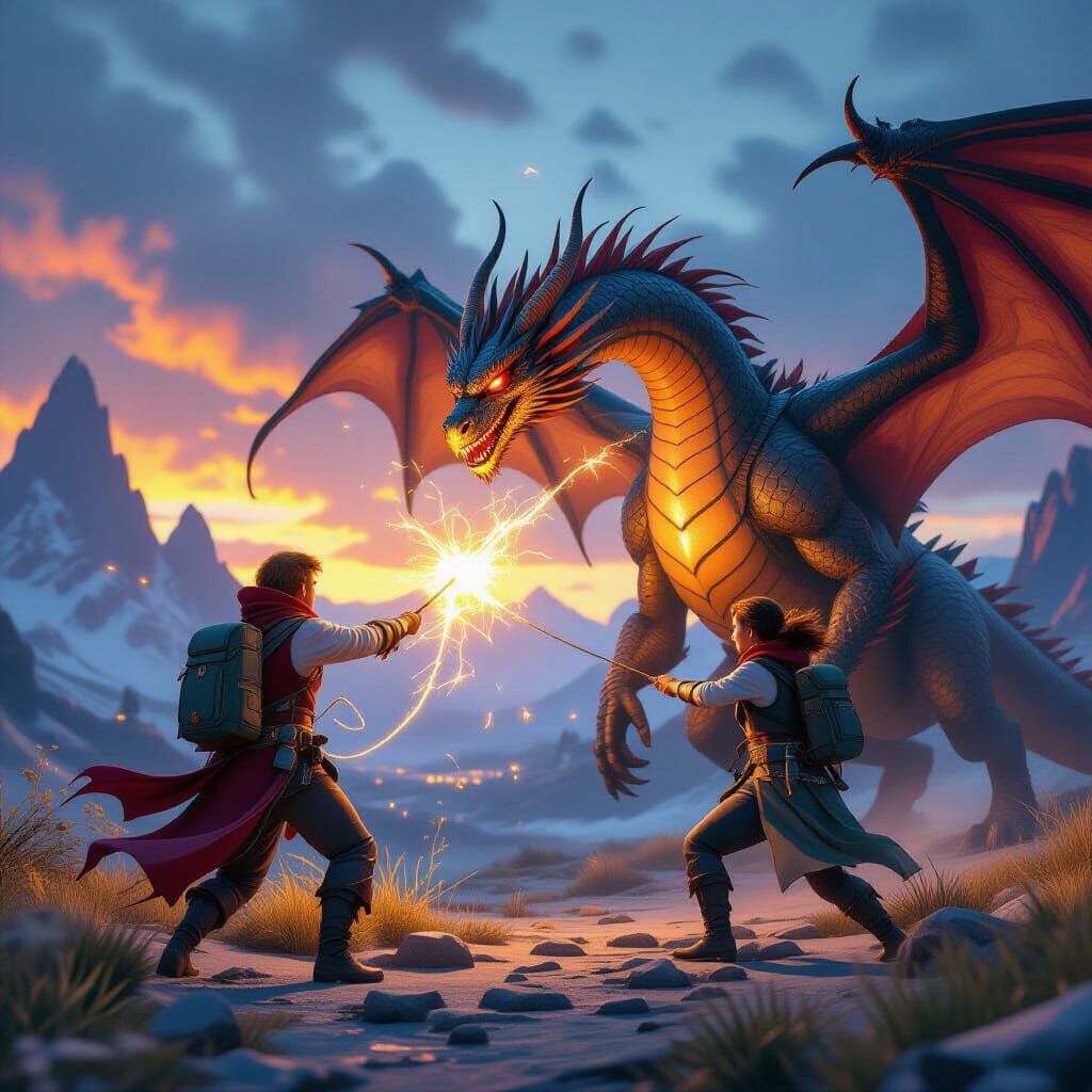Dragon Lasso Adventure: Epic 3D Fantasy Landscape