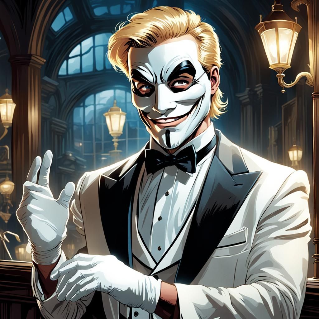 Man in Vaudevillian Mask, Comic Book Art