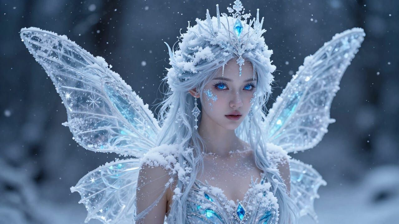 Ethereal Winter Fairy Portrait in Fantasy Concept Art Style