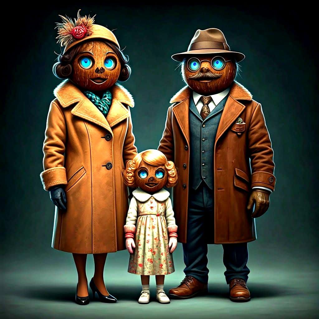 Coconut-Head Family Portrait in Unreal Engine 5