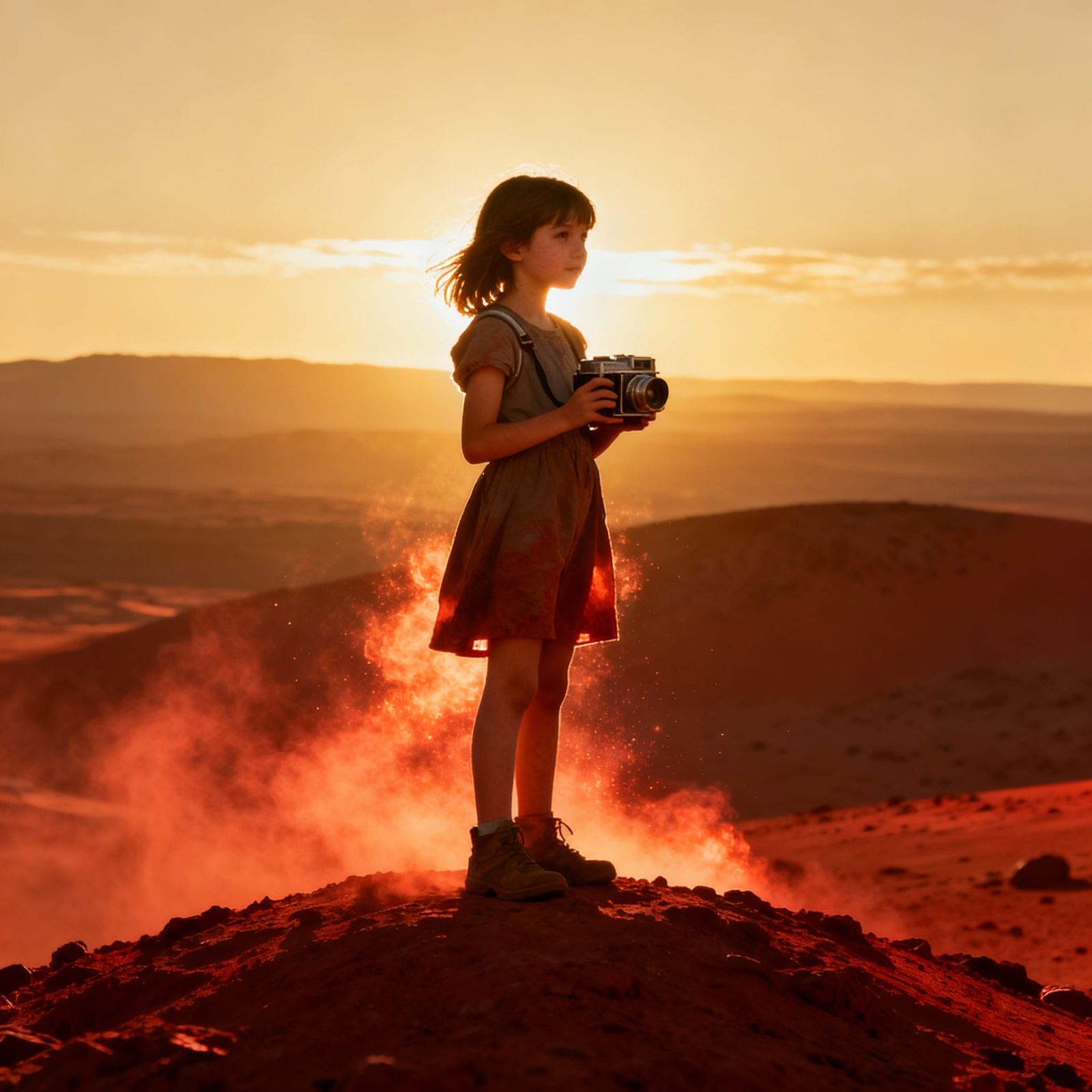 Girl Watches Martian Sunrise with Earth Camera