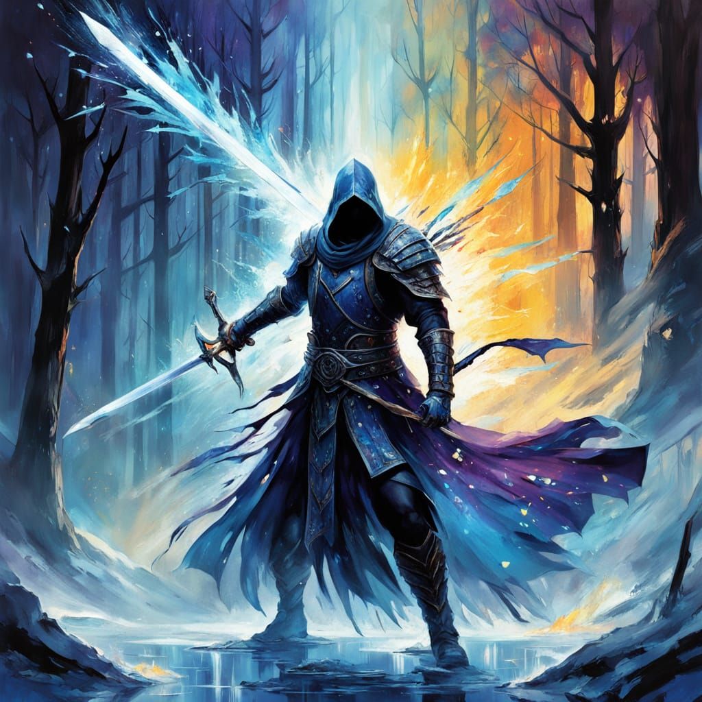 /imagine prompt: https://img.freepik.com/premium-photo/mystical-glowing-sword-dark-forest_777078-114470.jpg?w=826 https:...