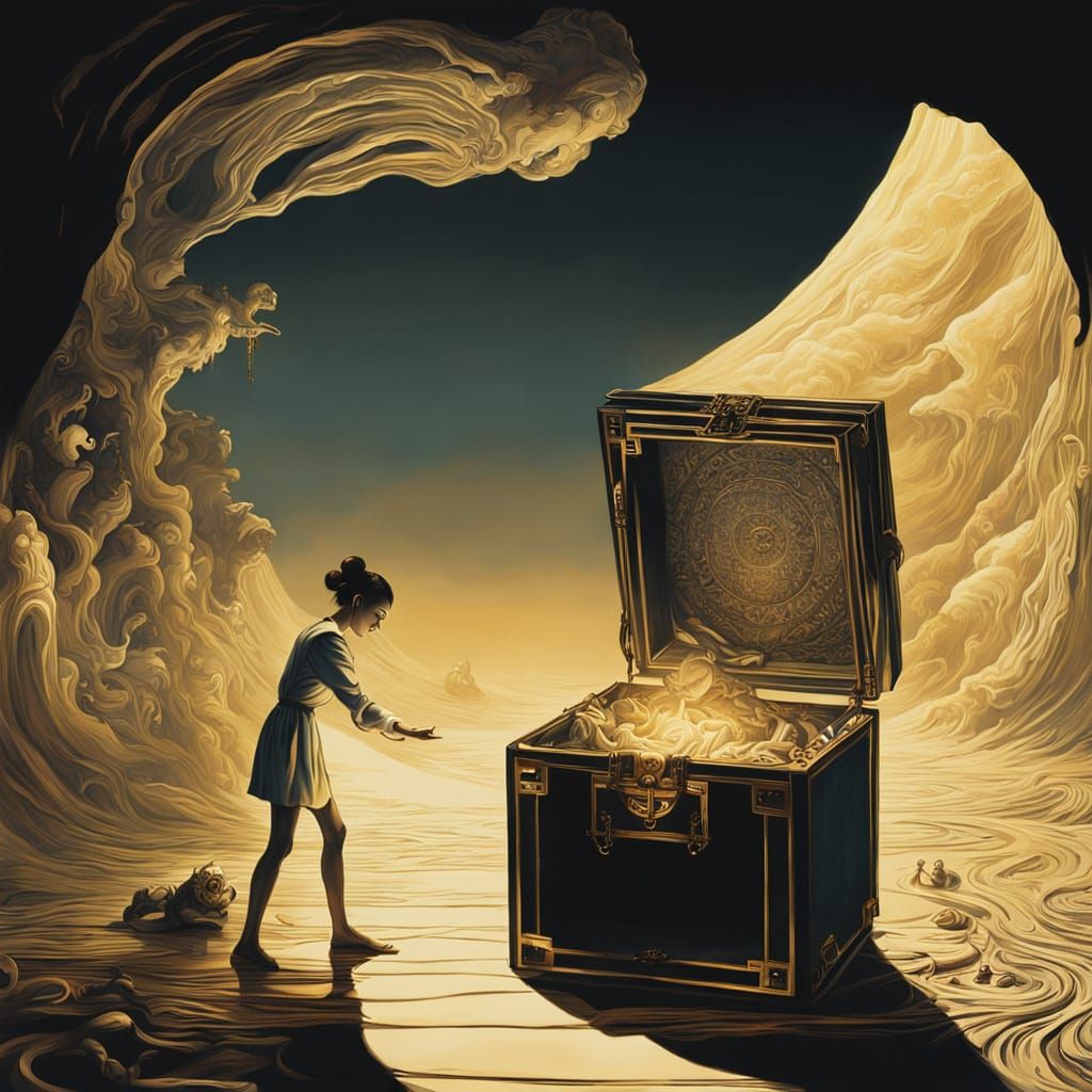Pandora's Box Unleashed in Dreamlike Surrealism