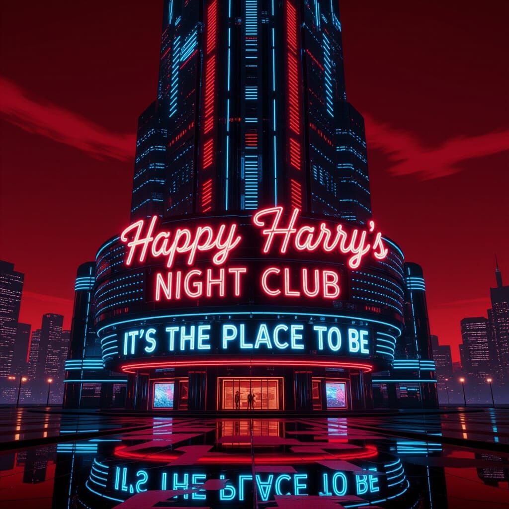 Mega Sci-Fi Nightclub in Carmen Red Sky, Cyberpunk Style