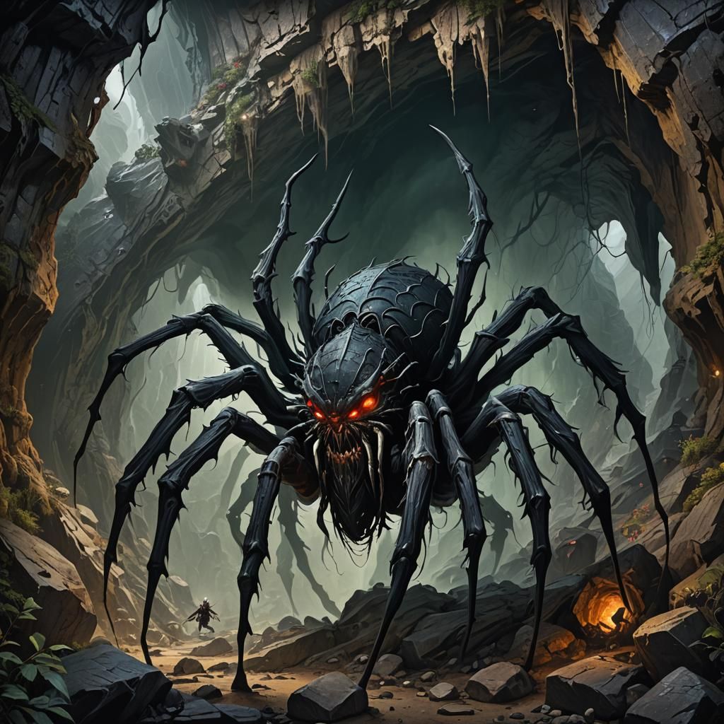 Giant Spider Monster Conceives Dark Magic