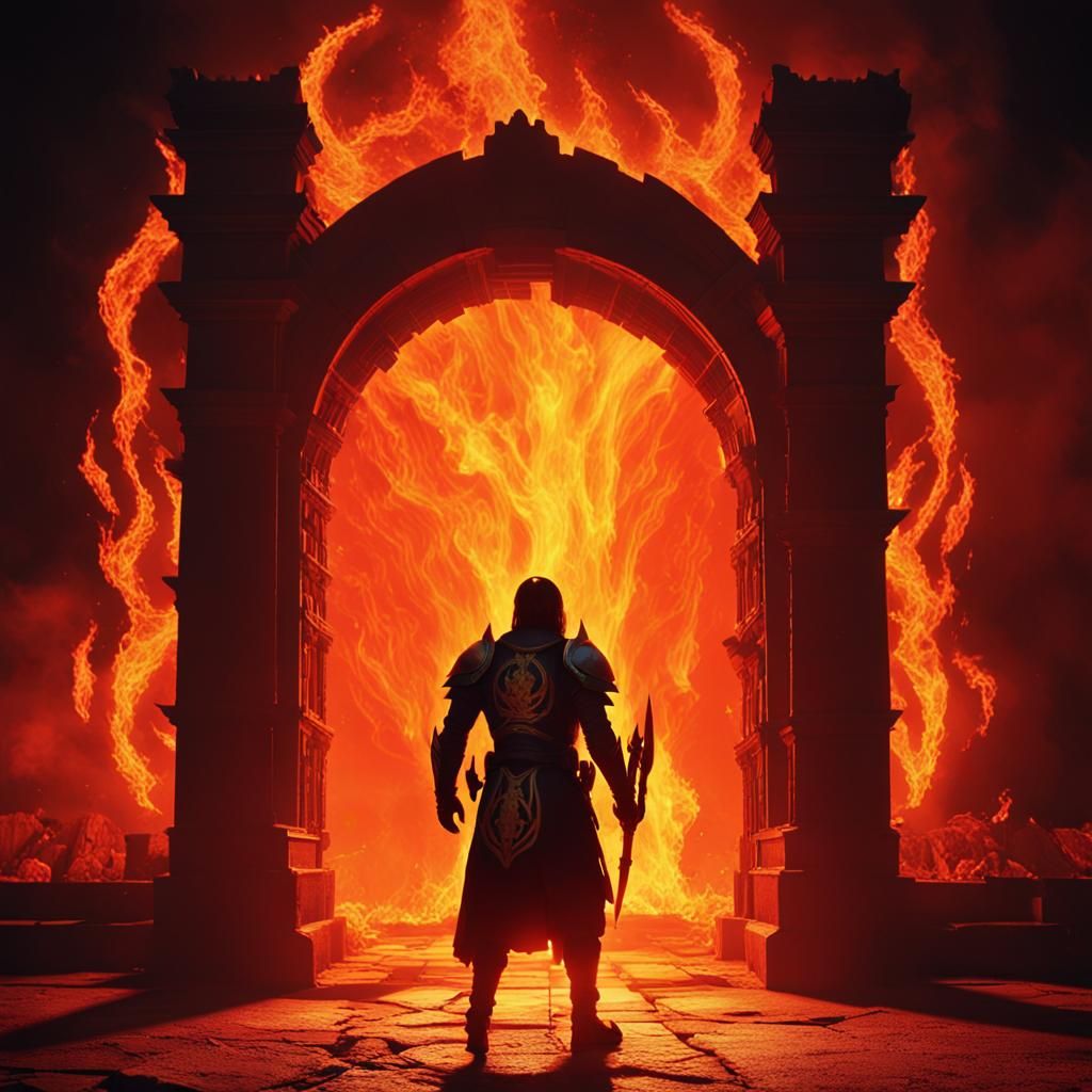 Blazing Gate to Underworld: Cinematic Film Still