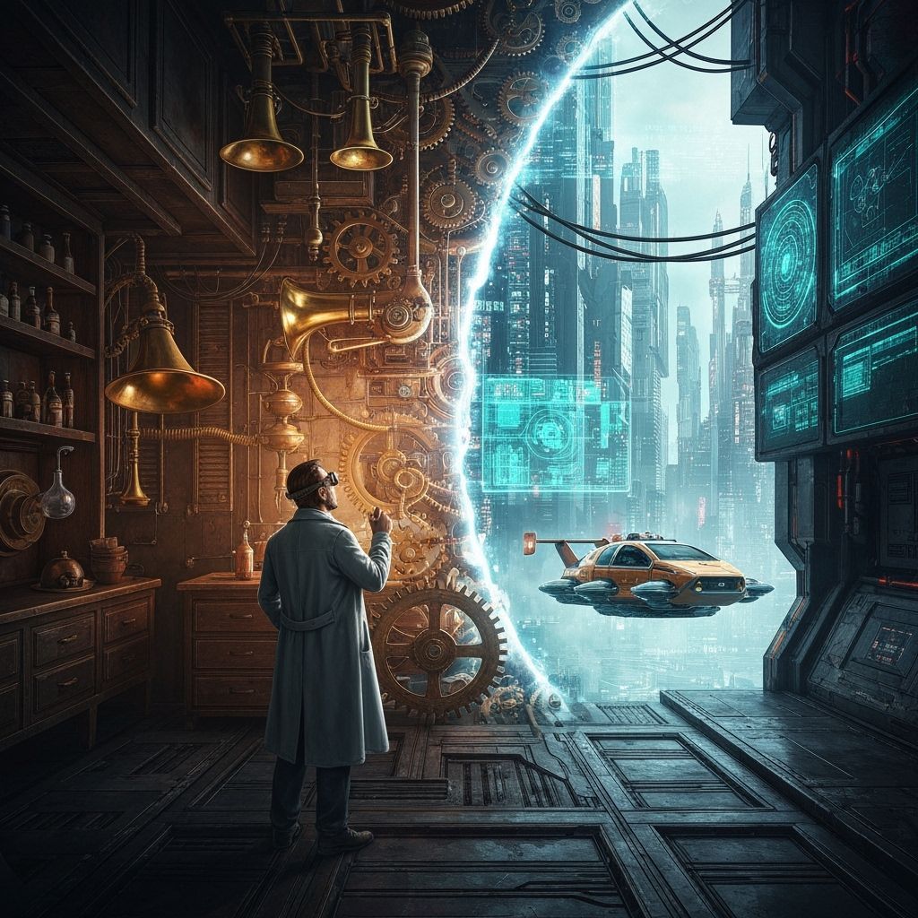 Steampunk Inventor's Cyberpunk Time Travel Adventure