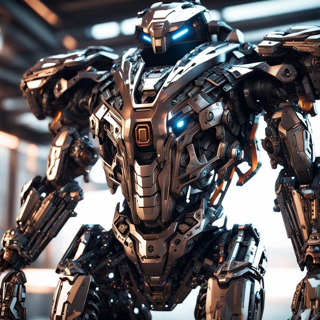 Futuristic Armor: Intricate Sci-Fi Mech Details