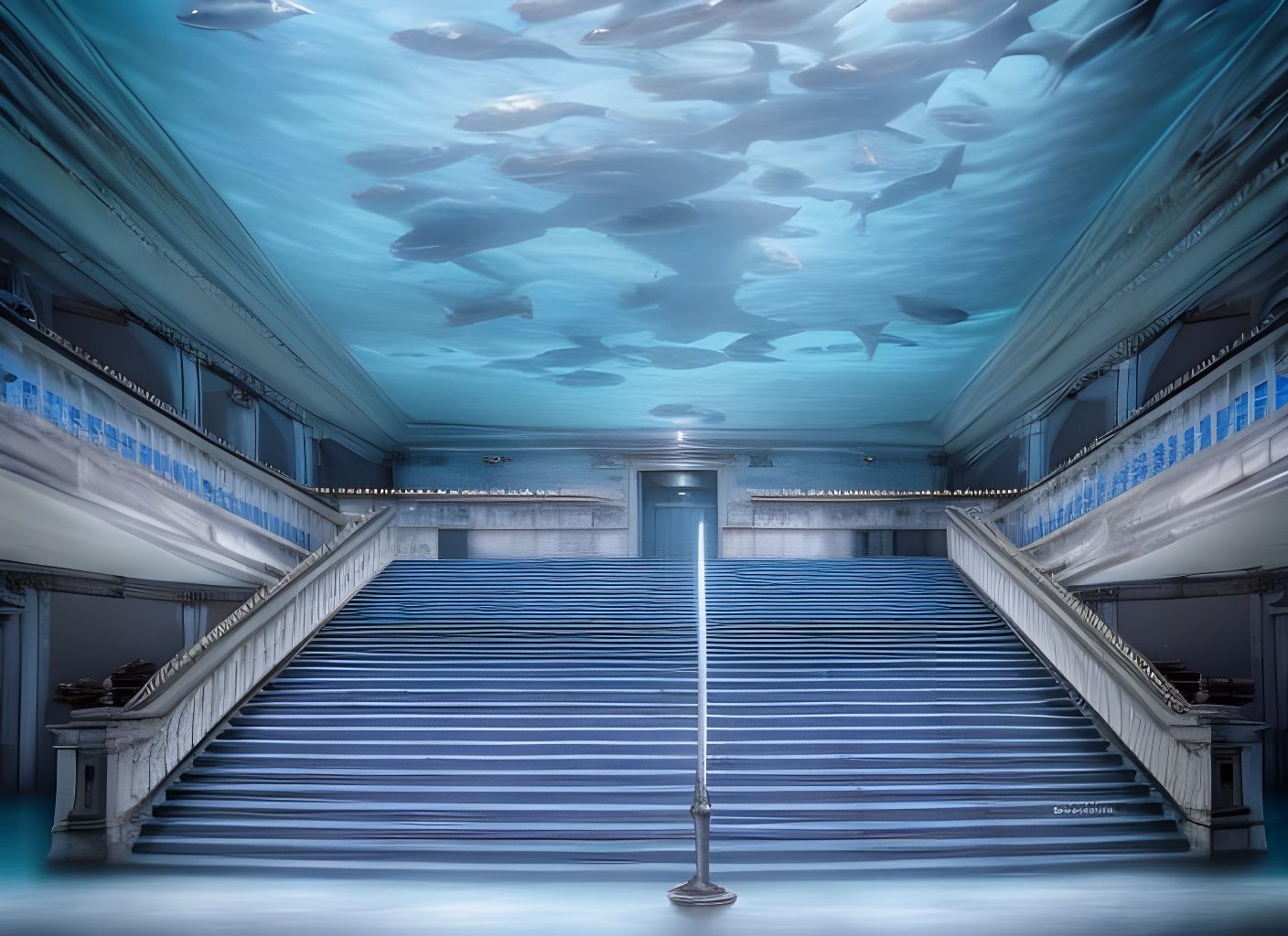 Underwater Titanic Ballroom Grand Staircase in Twilight