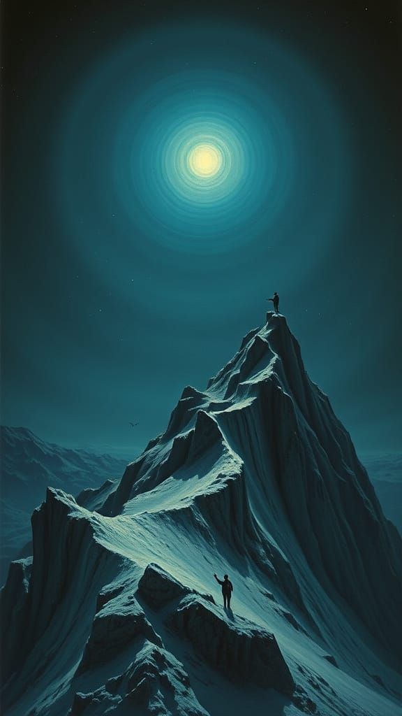 Moonlit Cemetery with Dancing Ghosts in Surrealist Style