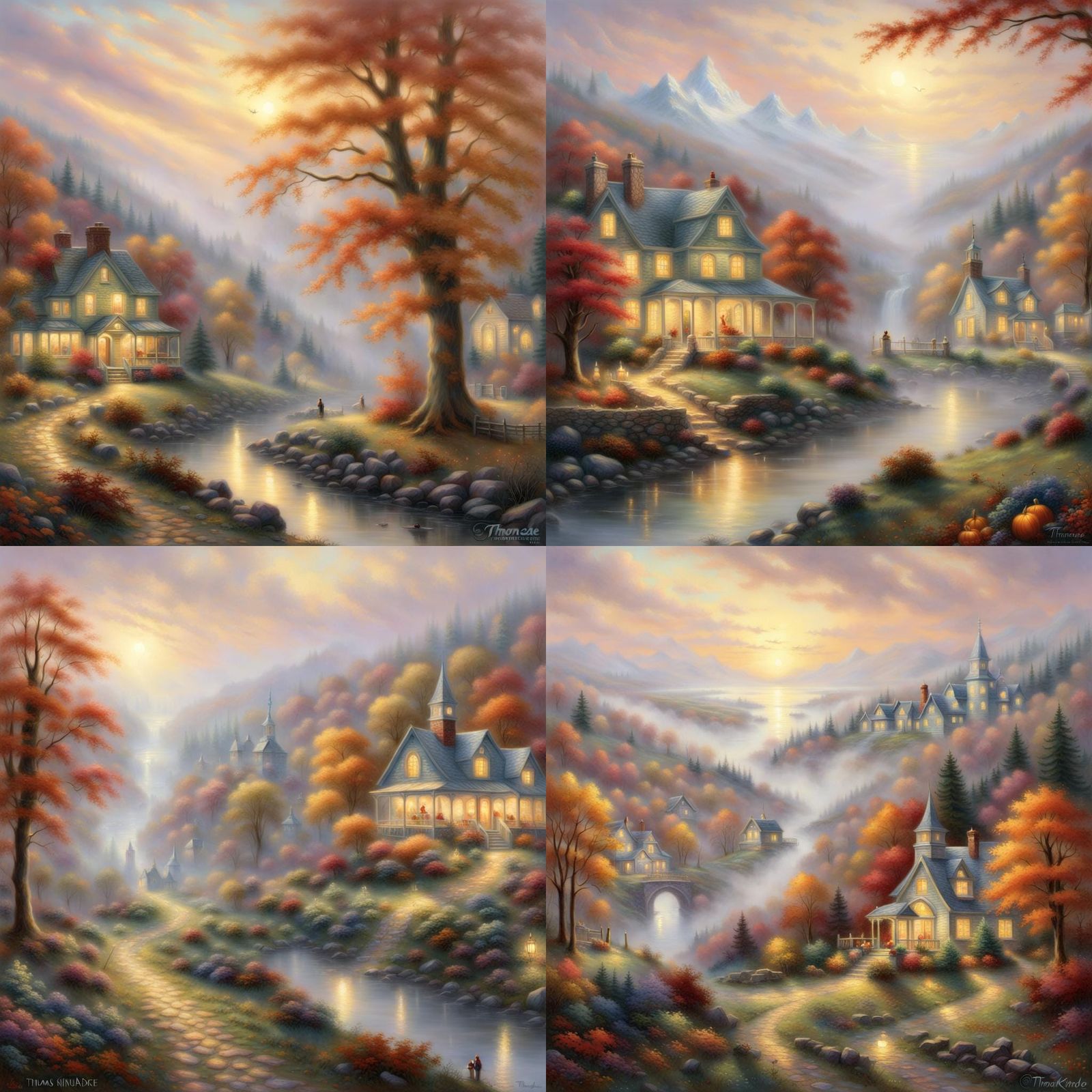 Ethereal Thanksgiving Fantasy in Luminist Style