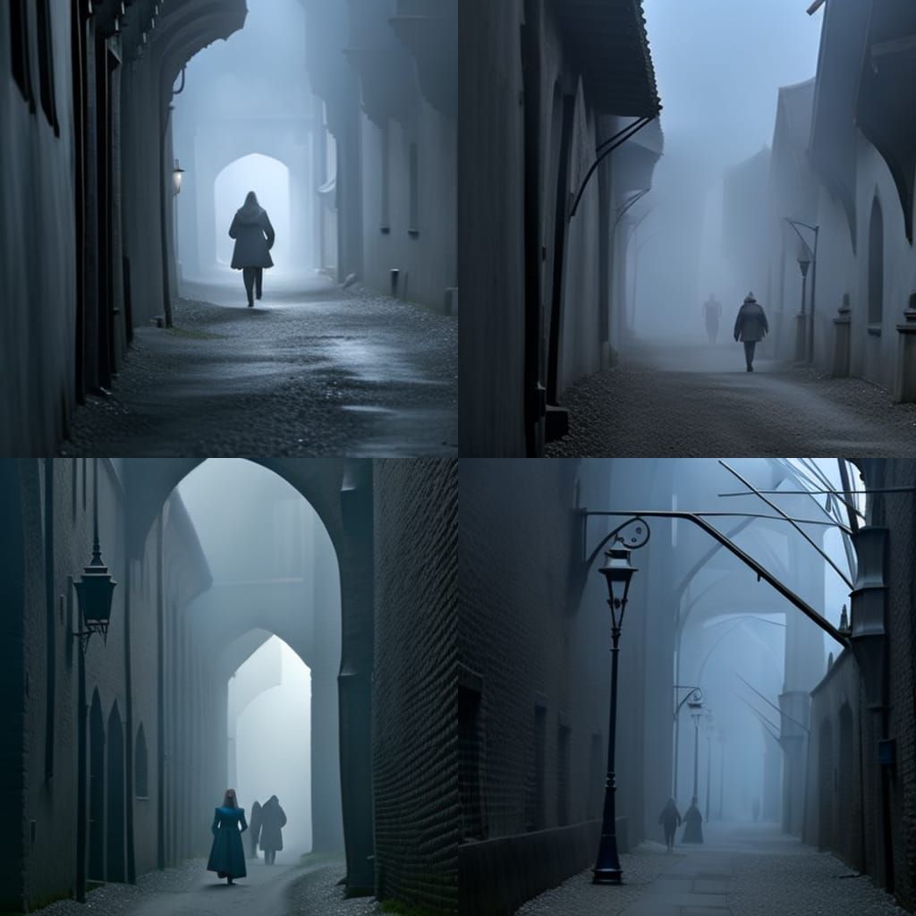 Dark Renaissance Alley with Hidden Thief