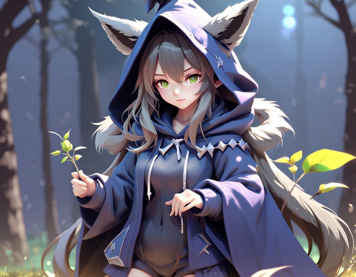 Anime Witch in Furry Suit Concept Art
