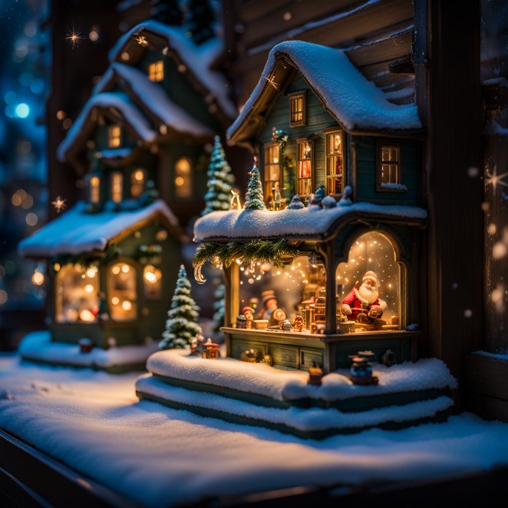 Bioluminescent Santa's Toy Shop: A Miniature Christmas Wonde...