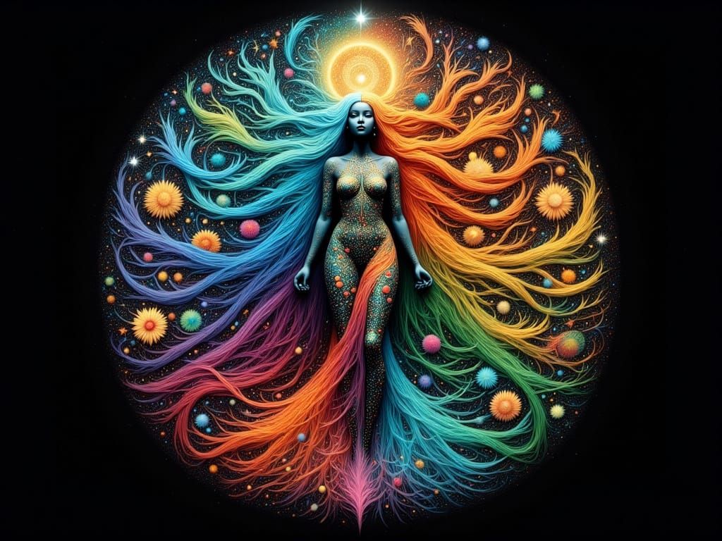 Earth Elemental with Luminous Mandalas in Fantasy Style