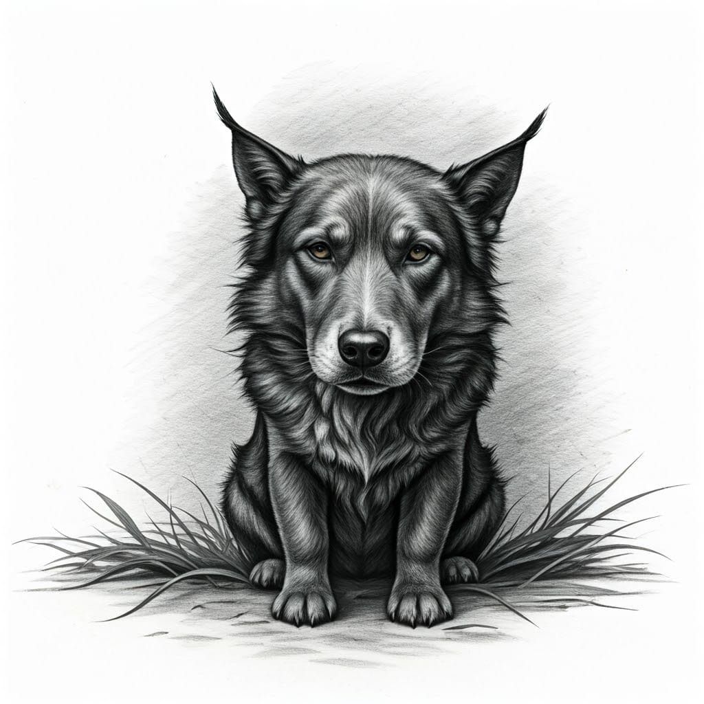 Hyperdetailed Charcoal Drawing of Intense Realism