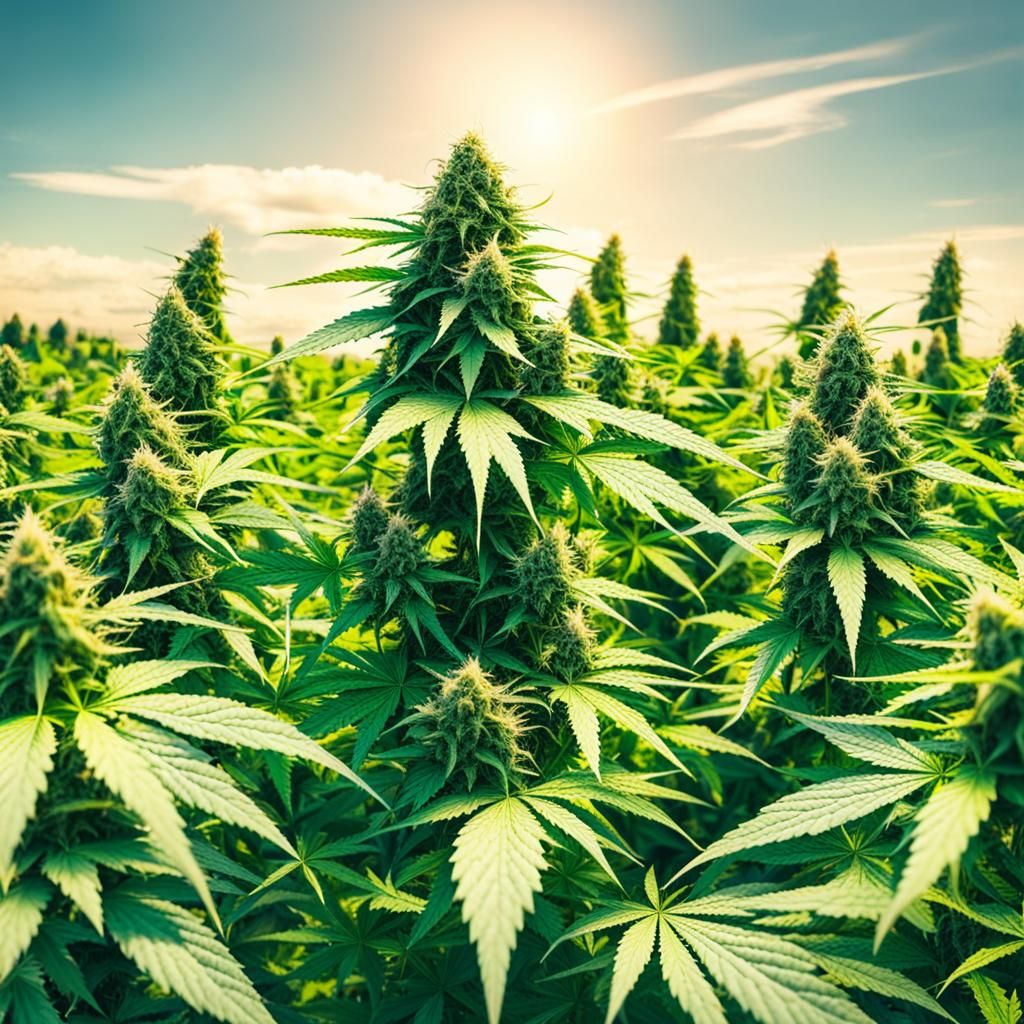 Cannabis Goddess in a Field of Green