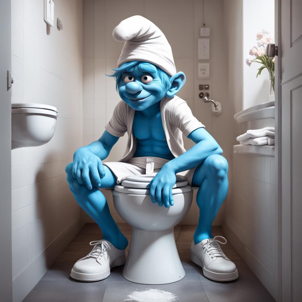 A Smurf laying his Turf