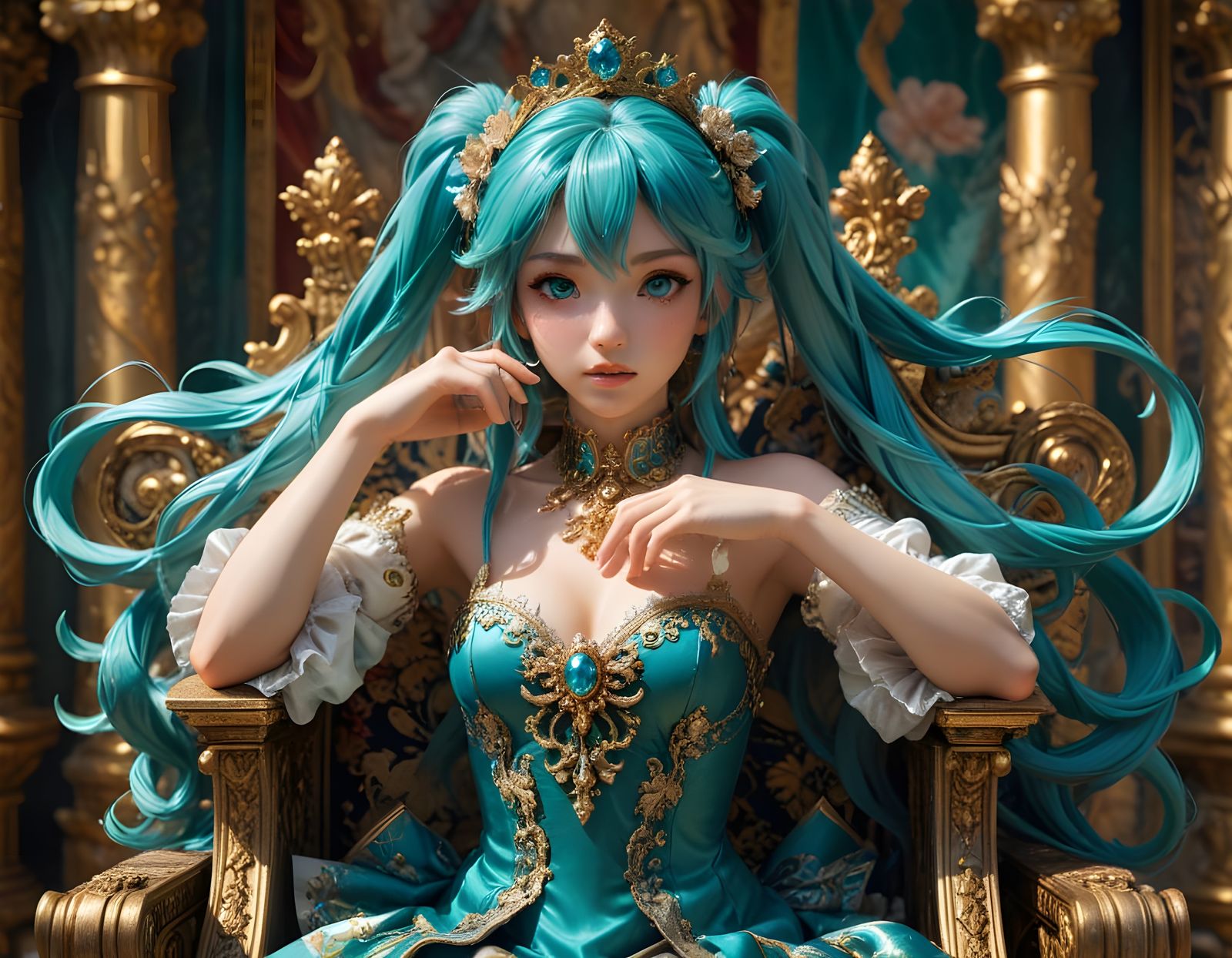 Hatsune Miku as a Baroque Queen