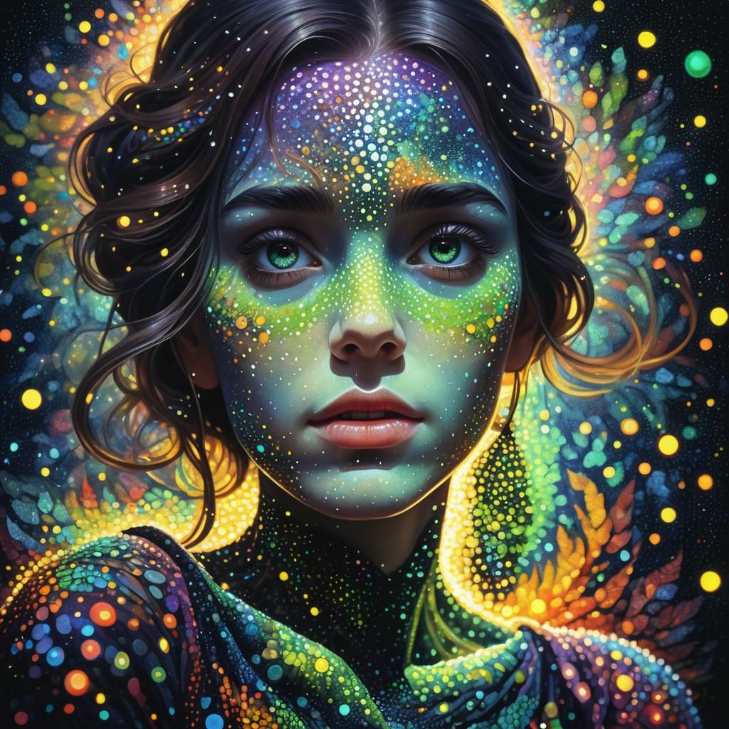 Portrait of pointillism