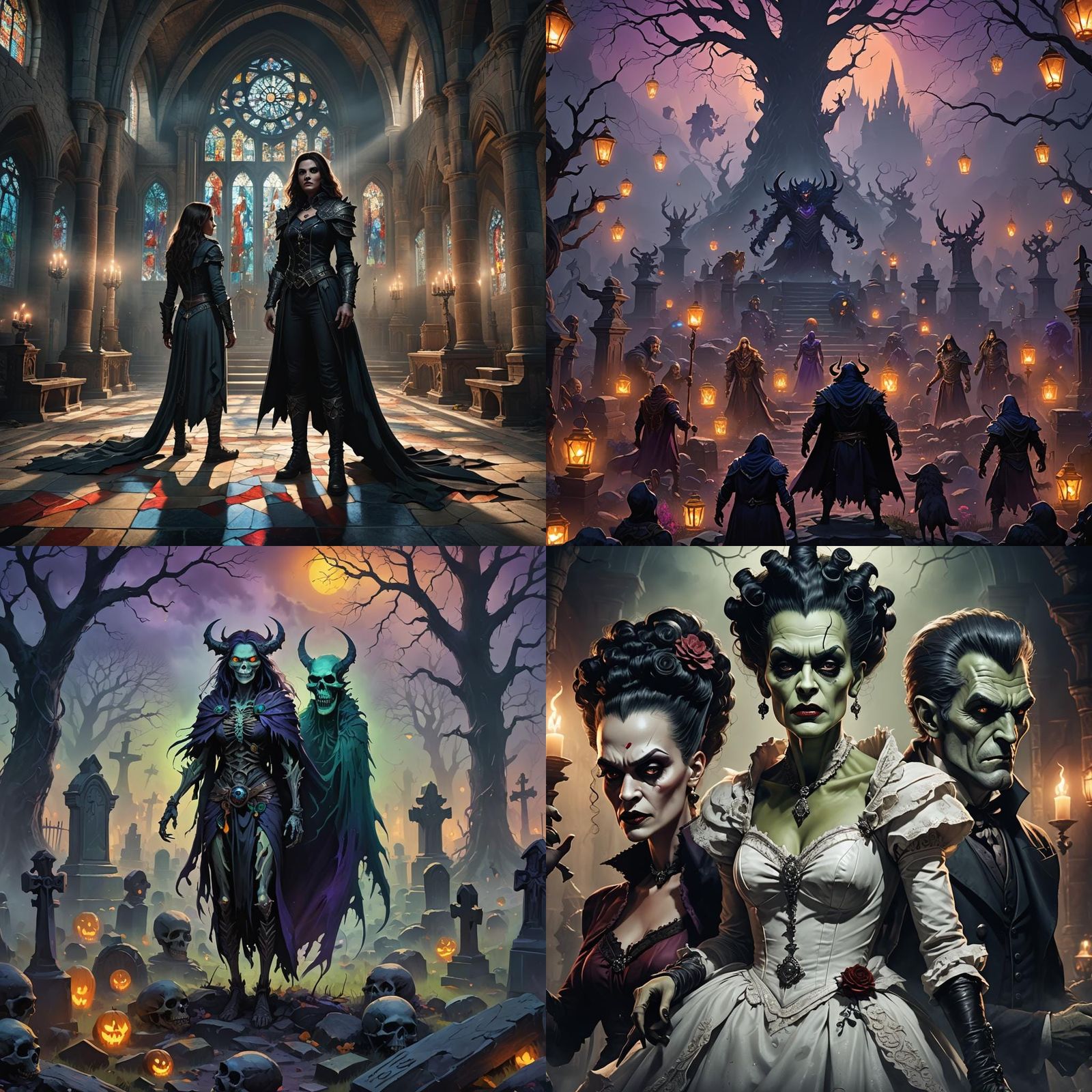 Detailed Matte Painting of a Monster Mash