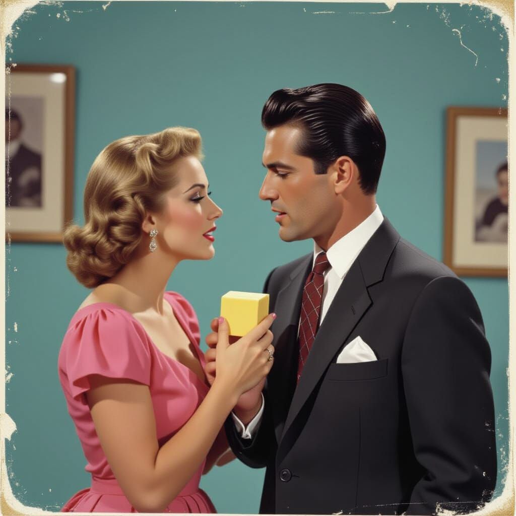 Vintage Soap Opera Couple in Argument