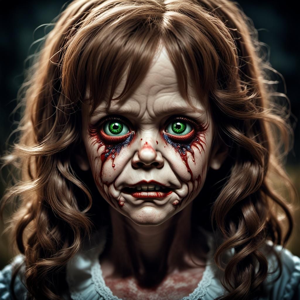 Creepy Cartoon Linda Blair as Exorcist Character