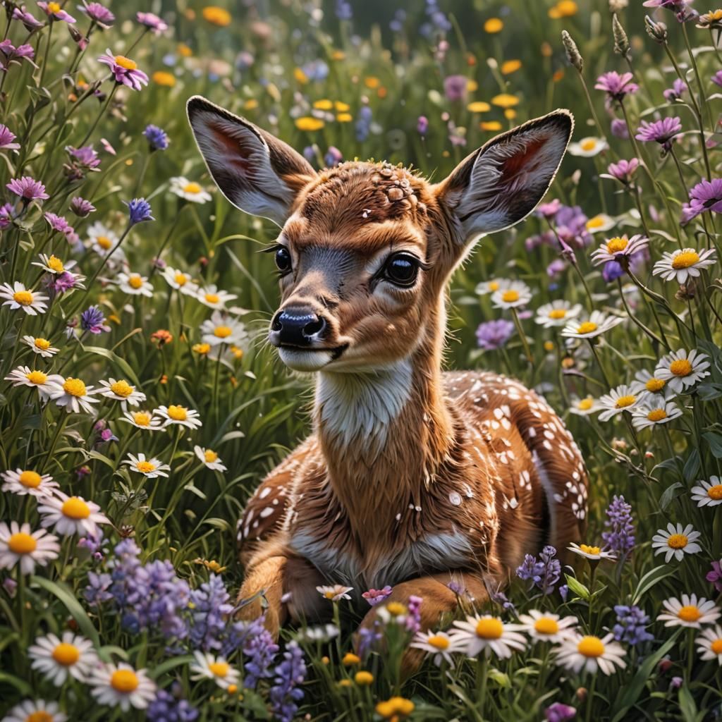 Adorable cute baby deer