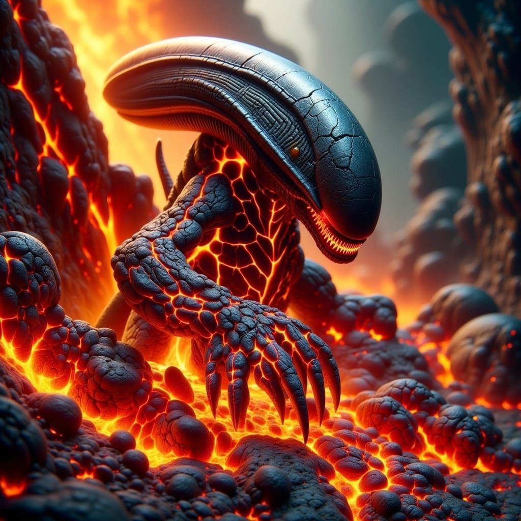 Magma Alien in B-Movie Style
