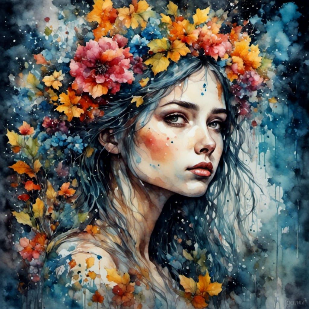 Russian Fairy in Graffiti Street Art Style