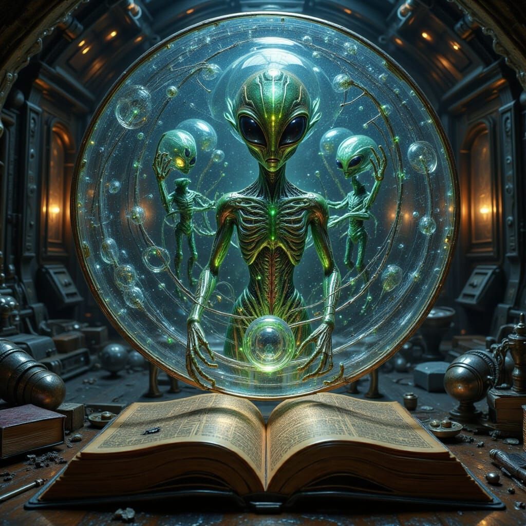 Ancient Book Double Exposure with Celtic Glyphs