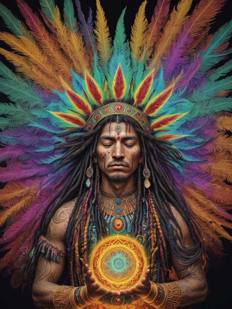 Shamanic Visionaries in Vibrant Reverence