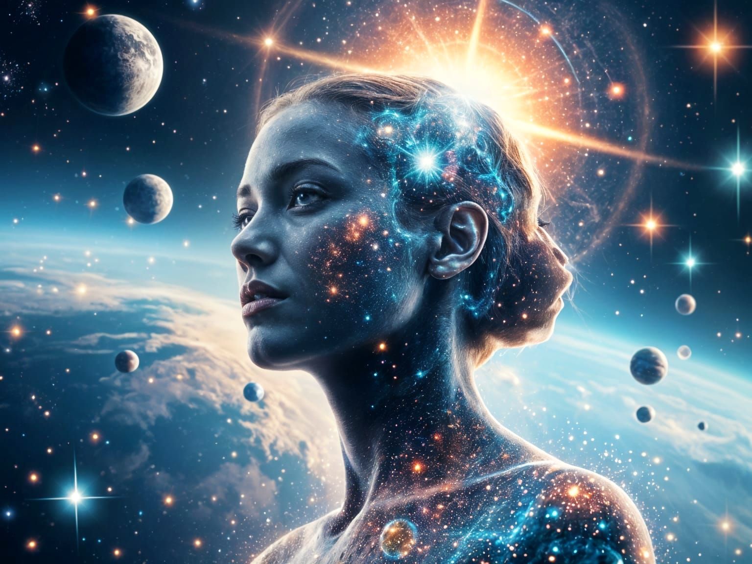 Cosmic Goddess Born from Stardust