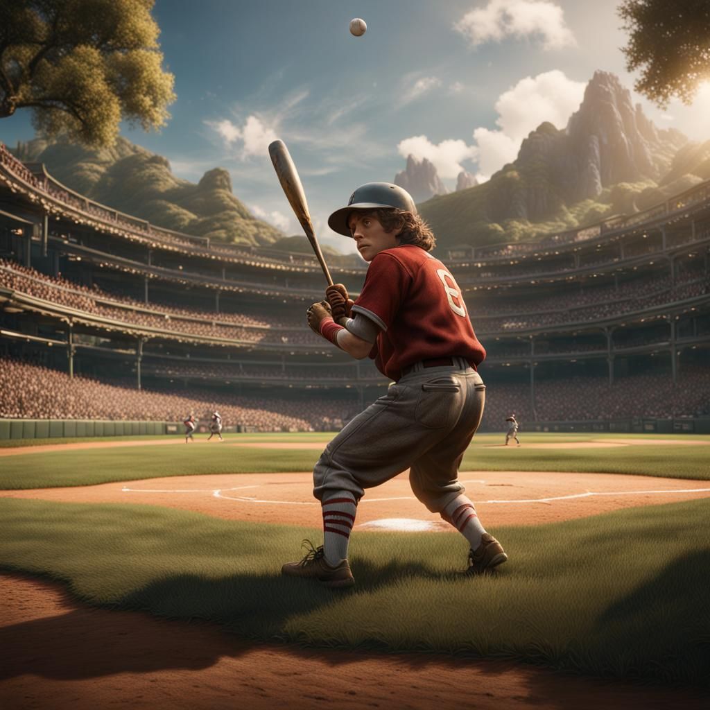 Frodo Plays Baseball: Detailed Matte Painting