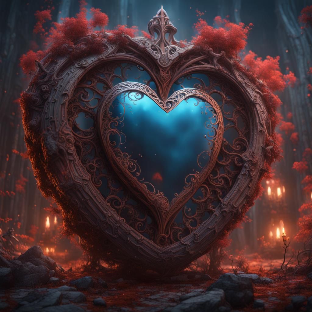 Fantastical Heart in Detailed Matte Painting