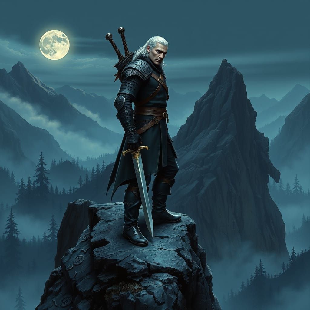 Geralt of Rivia Stands Vigilant Amidst Art Nouveau-Inspired ...