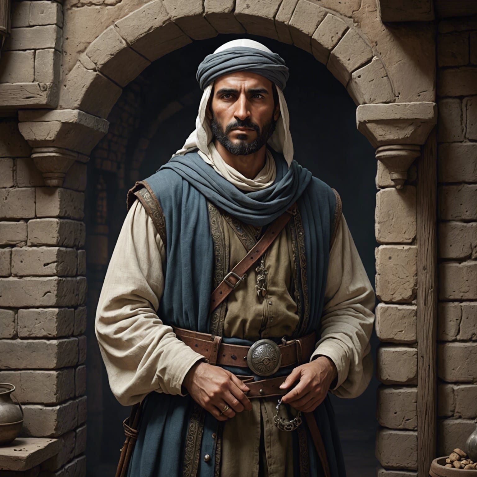 Middle Eastern Thieves Guild Leader in Hideout