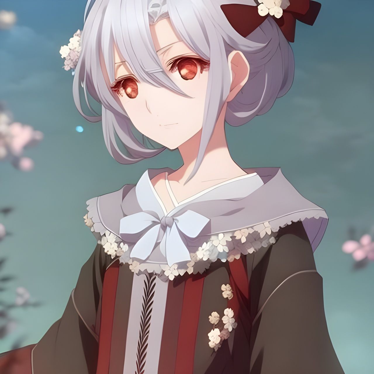 Anime Portrait of Transgender Youth in Rococo Style