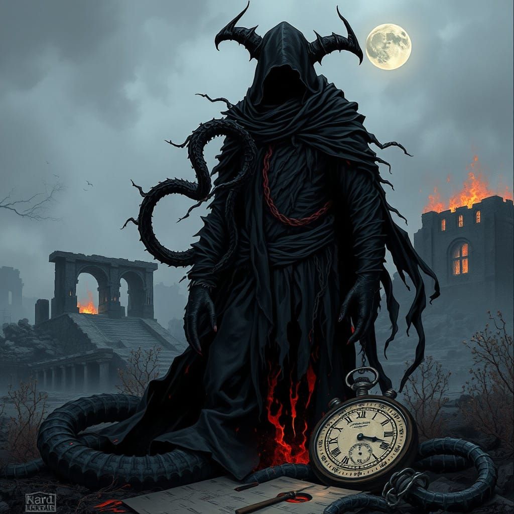 Dark Figure Embodies Evil in Desolate Post-Apocalyptic Lands...