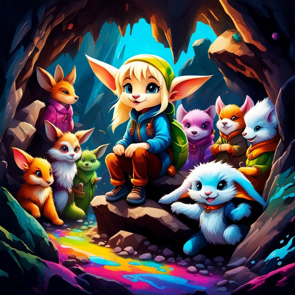 Hope is dreaming that she has gathered in a cave with several species of small furry animals and is grooving with them.