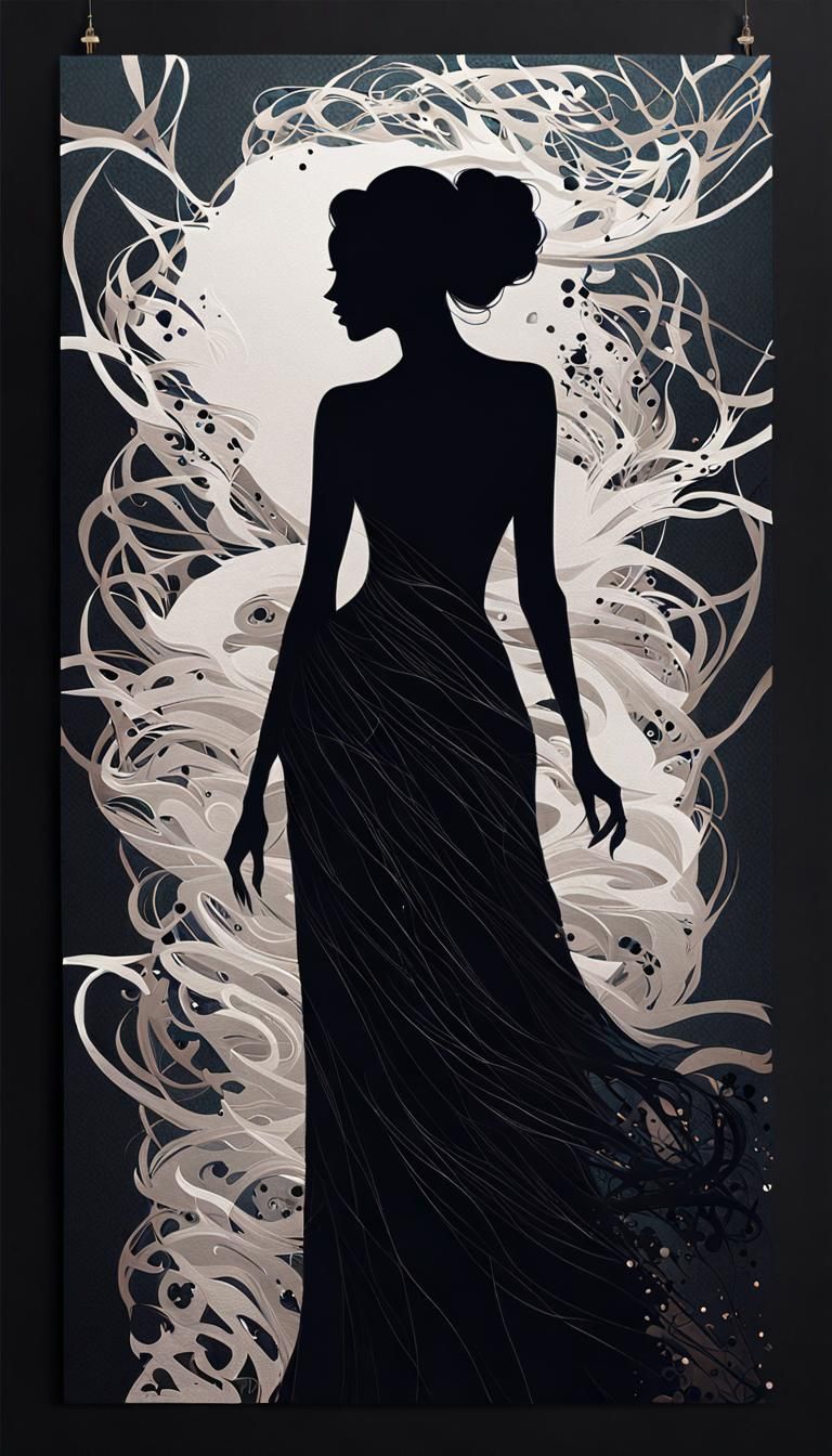 Elegant Minimalist Silhouette in Impressionist Style