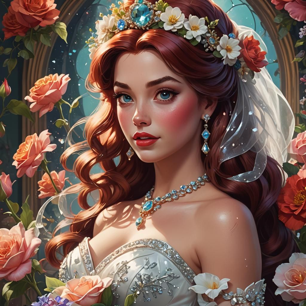 Princess Ariel as Bride in Pin-Up Style