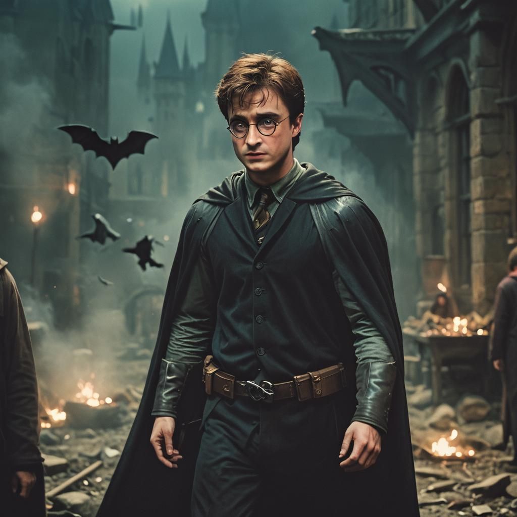 Harry Potter as Batman: Cinematic Film Still