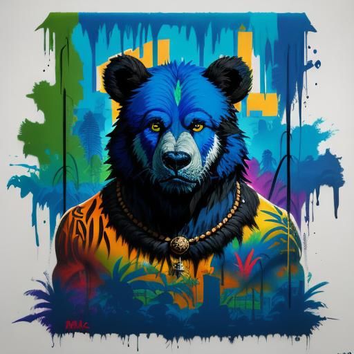 Baloo and Mowgli in Graffiti Splash Art