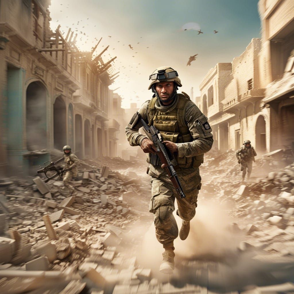 Canadian Soldier's Escape in Kandahar, Matte Painting