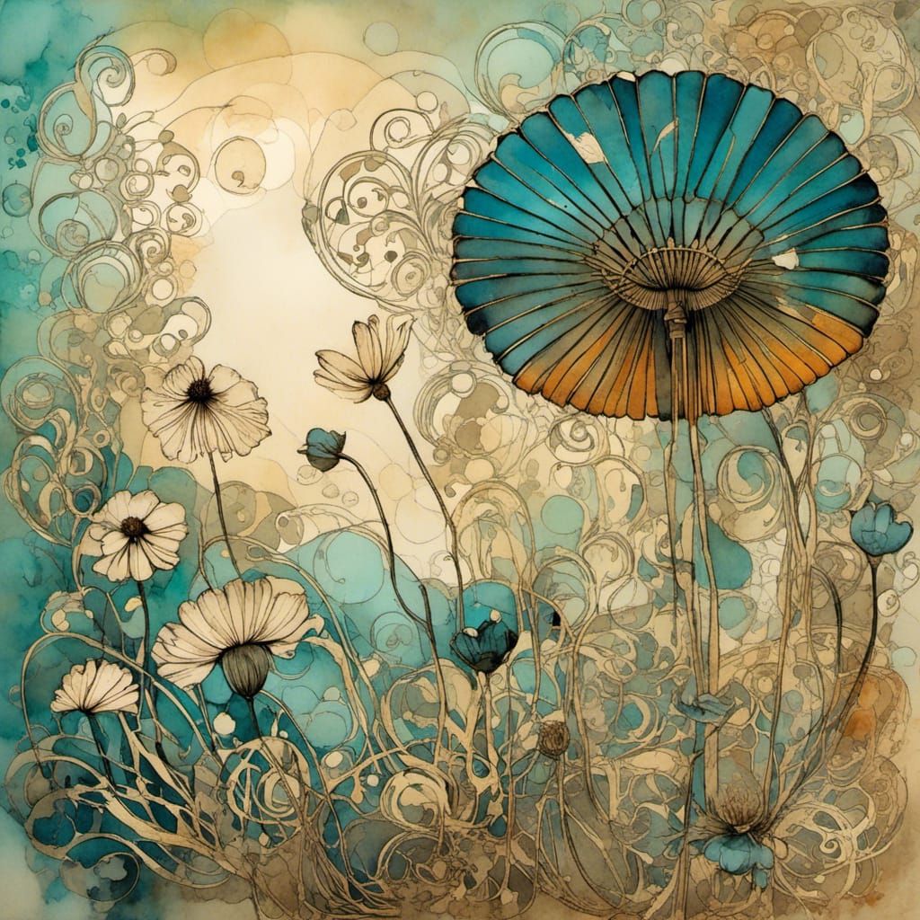 Mixed Media Poster Art on Aged Paper