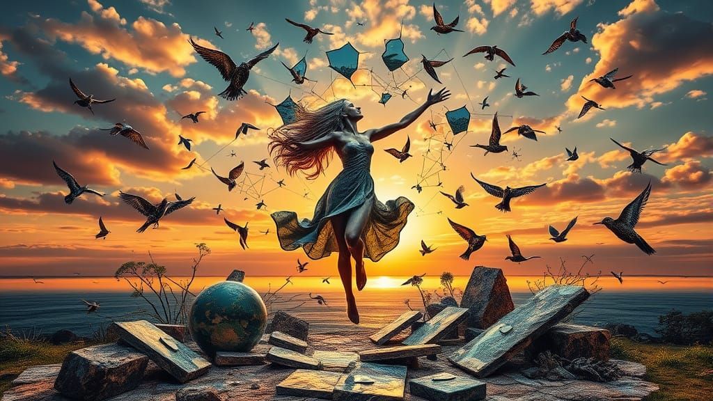 Surreal Fragmented Sculpture in Bio Art Style