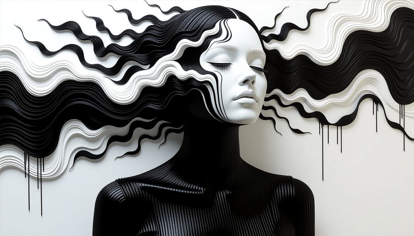 Thread Woman with Fractal Patterns