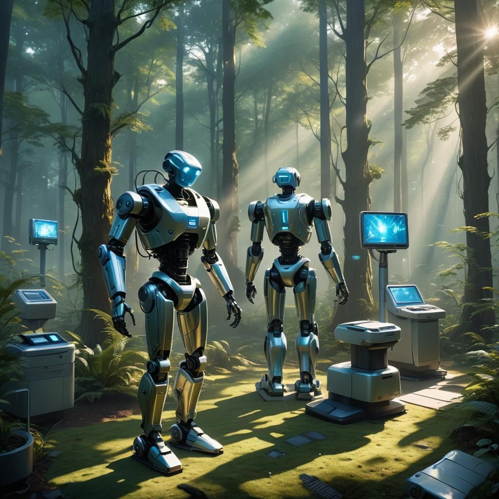 Futuristic Forest Clinic Concept Art in Sci-Fi Style