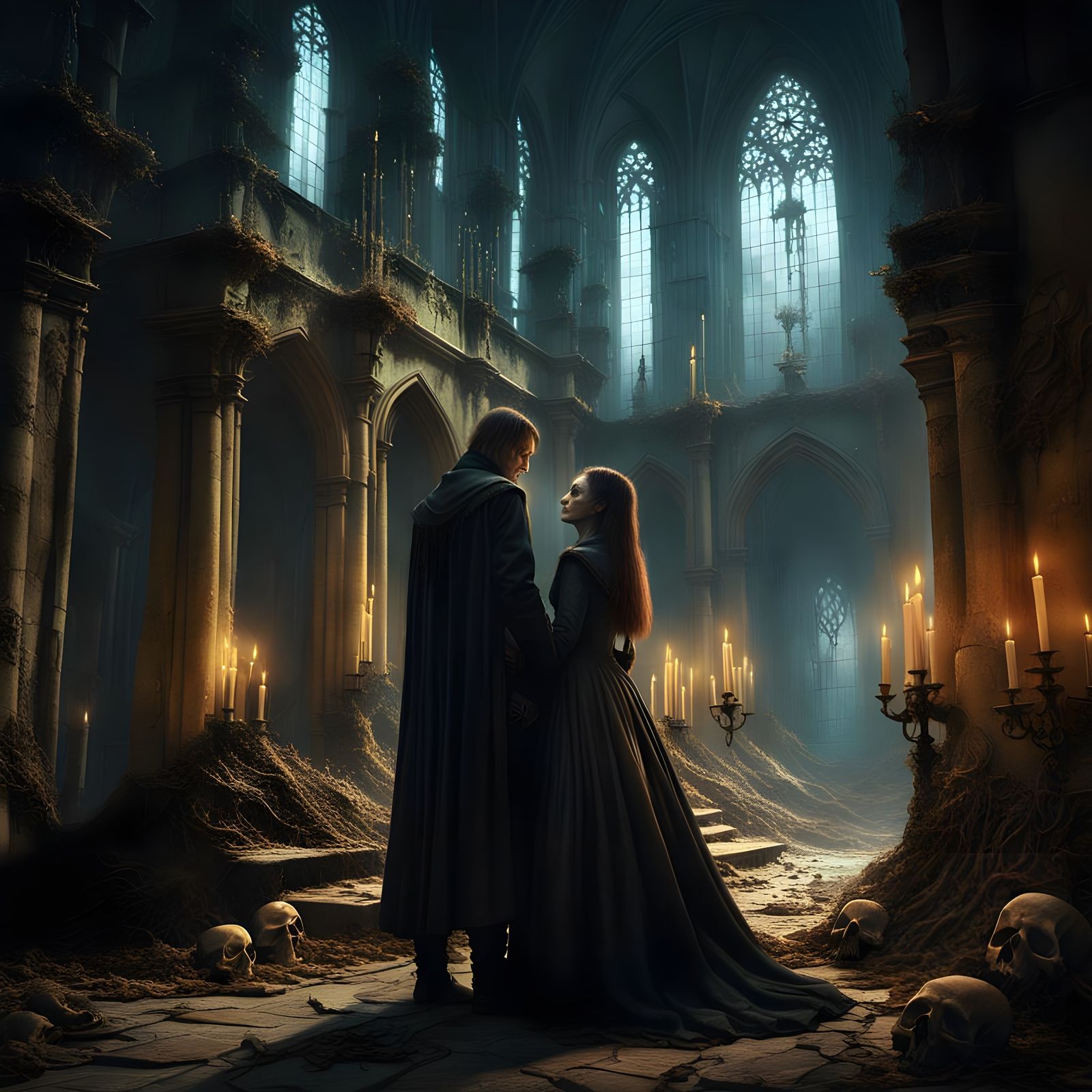 Gothic Undying Love: Dramatic Digital Matte Painting